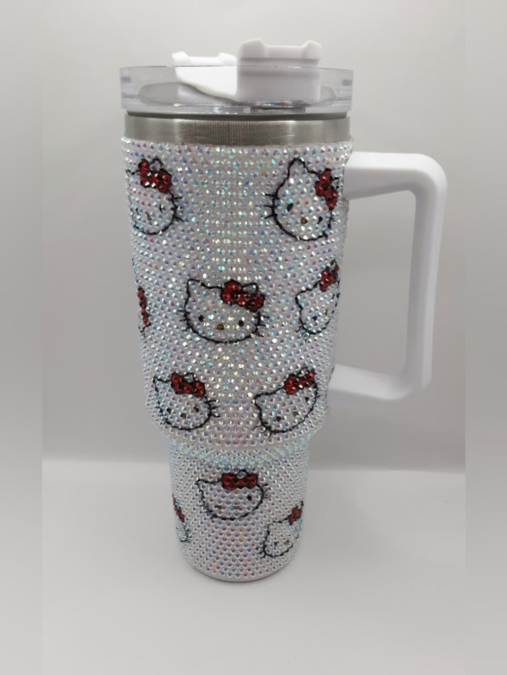 Hello Kitty Crystal Travel Tumbler - White with Red Accents